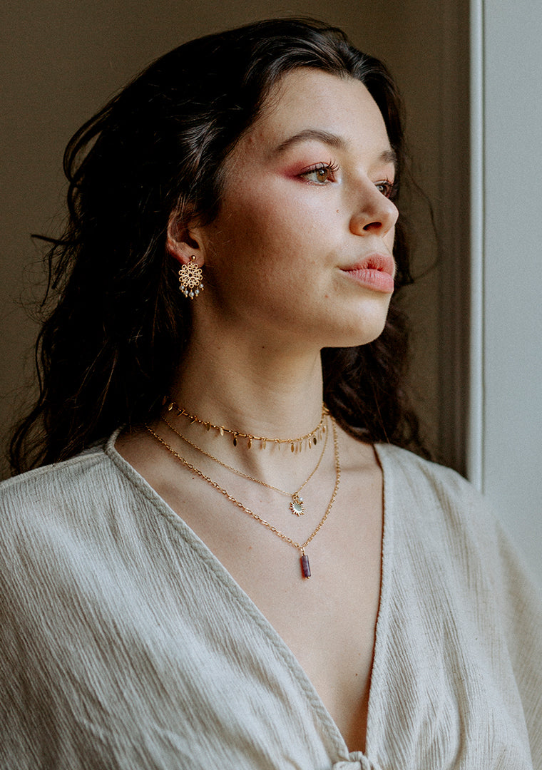 Collier Isa - Lépidolite violette