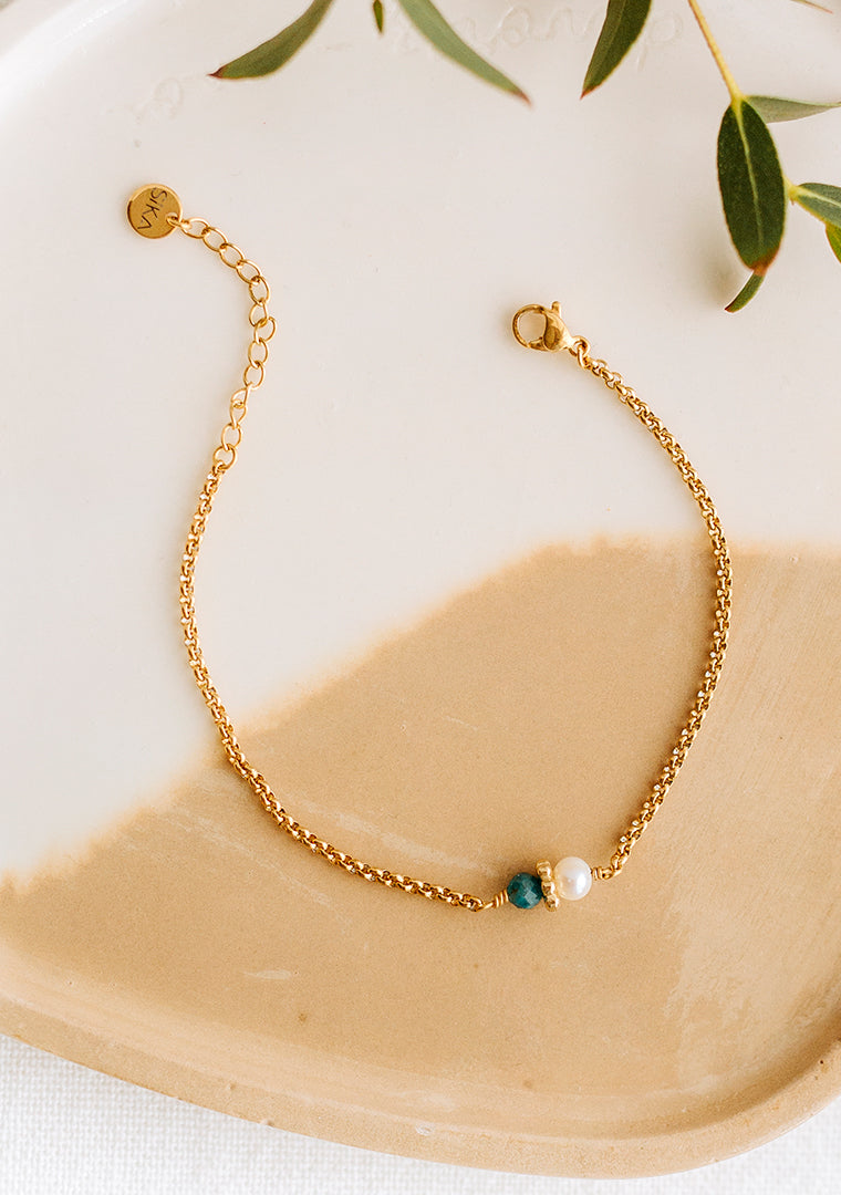 Bracelet Tisha - Apatite & Perle d’eau douce