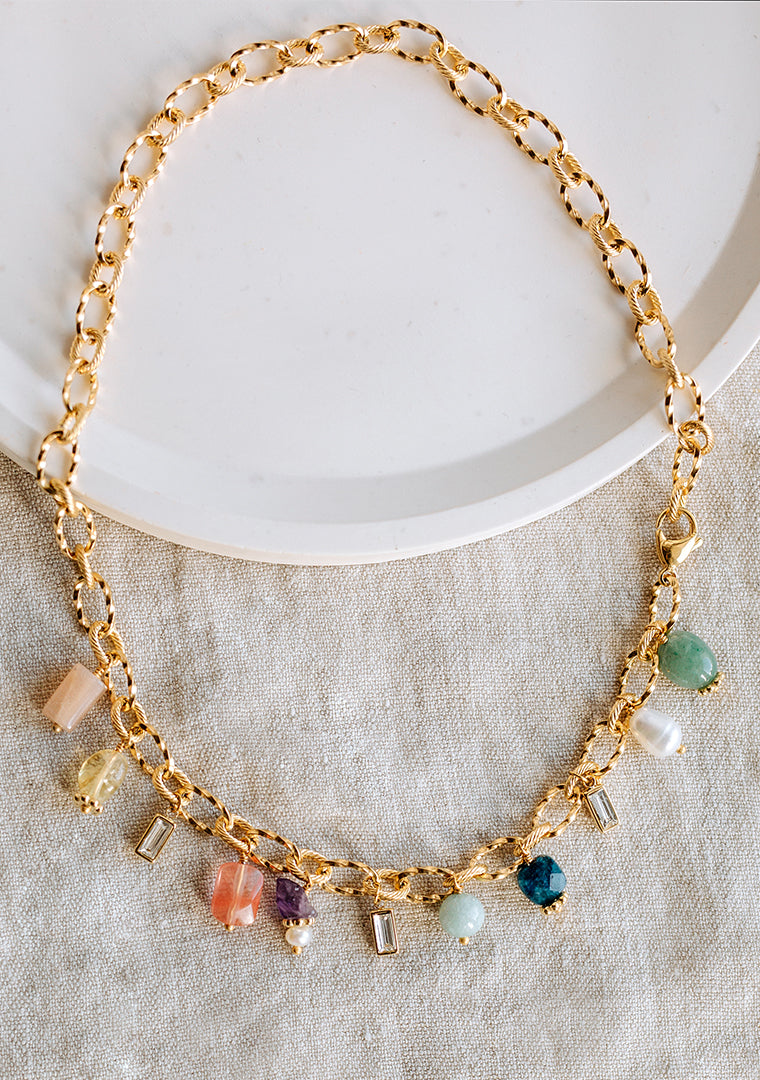 Collier Éléa - Multi-pierres pastel
