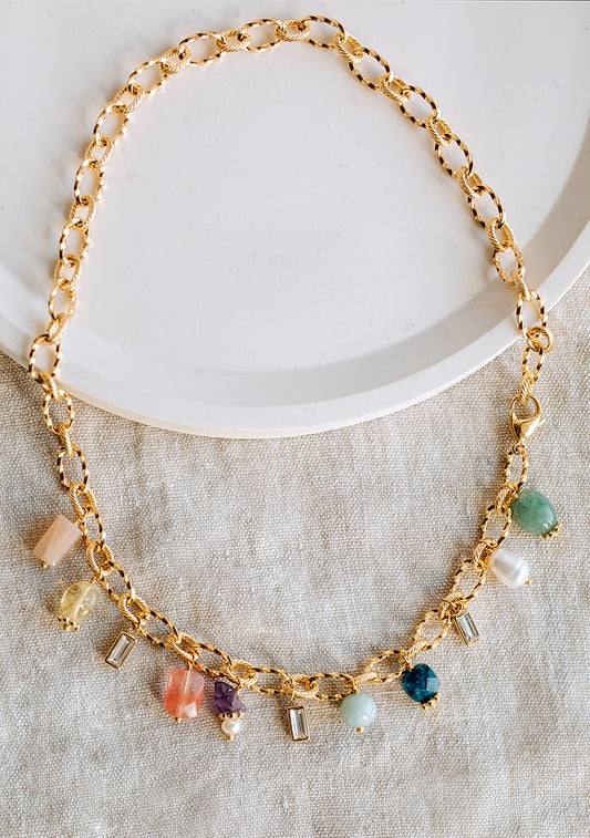 Collier Éléa - Multi-pierres pastel