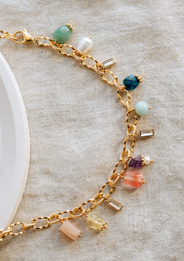 Collier Éléa - Multi-pierres pastel