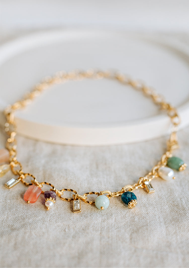 Collier Éléa - Multi-pierres pastel