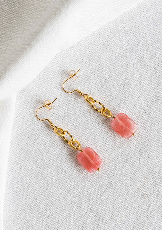 Boucles Max - Quartz cerise