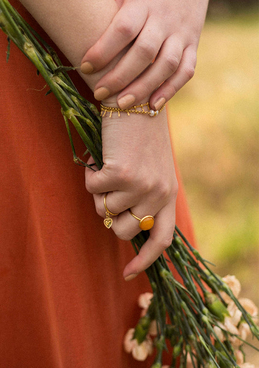 Bague Rosie - Jade teintée Jaune