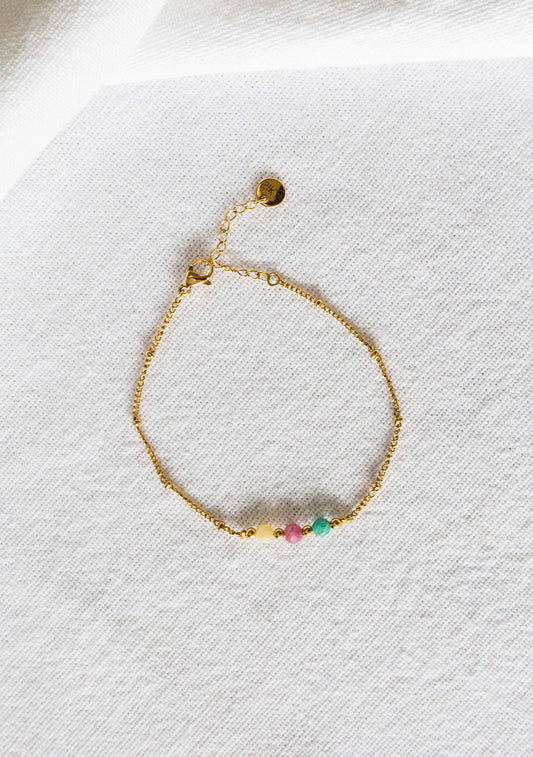 Bracelet Elsa - Multi-pierres couleurs pastel