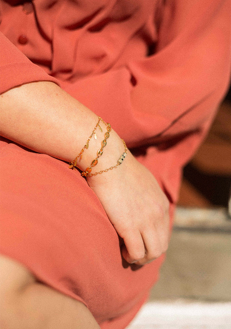 Bracelet Isa - Jaspe dalmatien