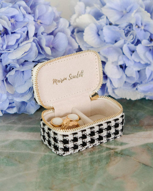 Boîte à bijoux Marie - Pied de poule Noir