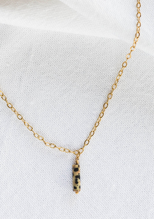 Collier Isa - Jaspe dalmatien