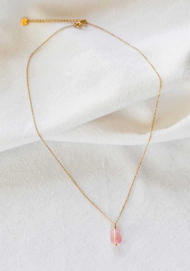 Collier Tina - Quartz rose