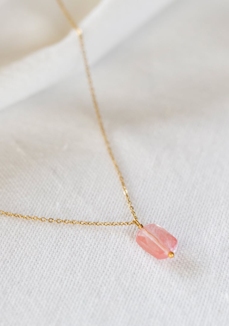 Collier Tina - Quartz rose