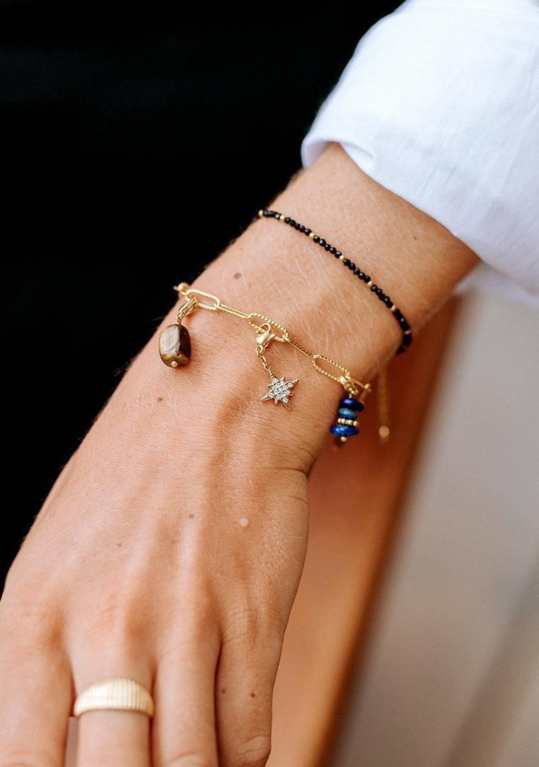 Bracelet Alya - Agate noire