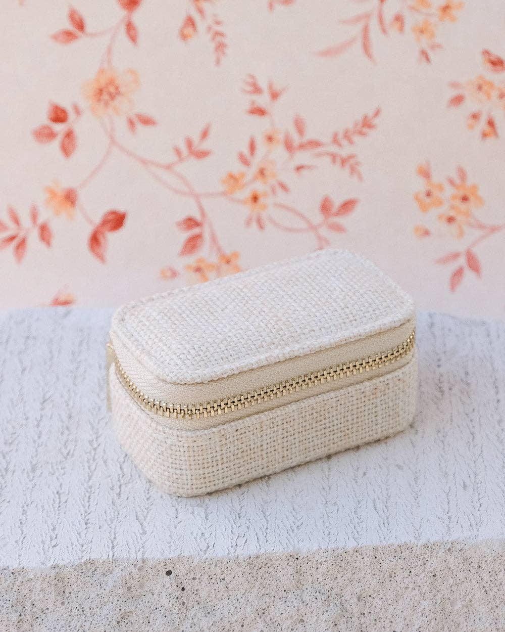 Boîte à bijoux Marie - Effet lin Beige