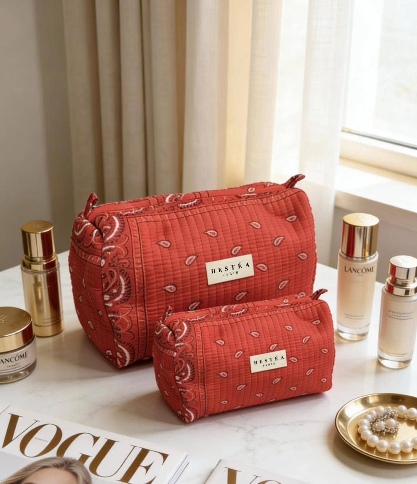 Trousses de toilette matelassée - Bandie Rouge - Taille S