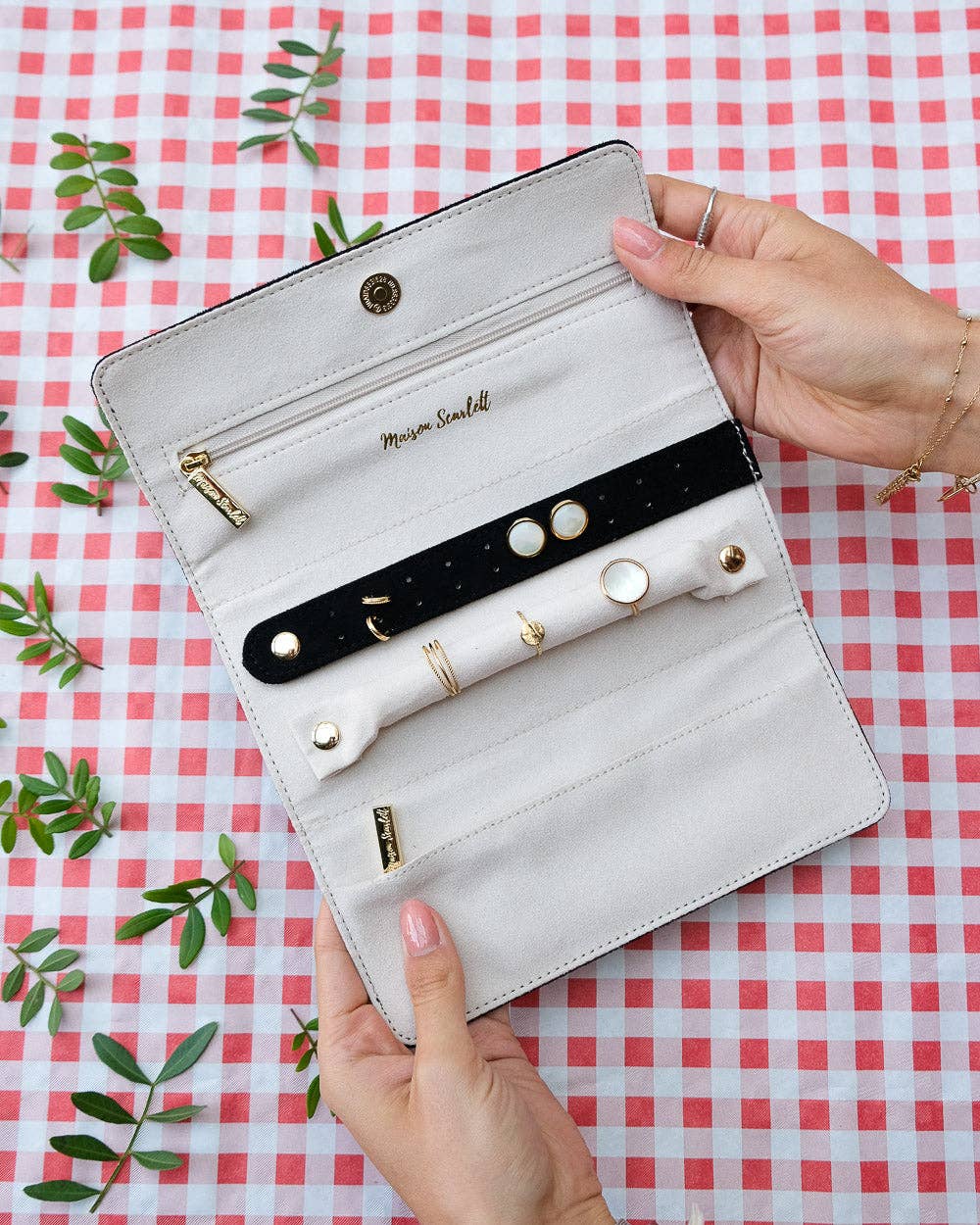 Pochette à bijoux Catherine - Velours Rose