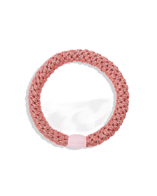 Elastique à cheveux / Bacelet Kknekki - Rose corail paillettes