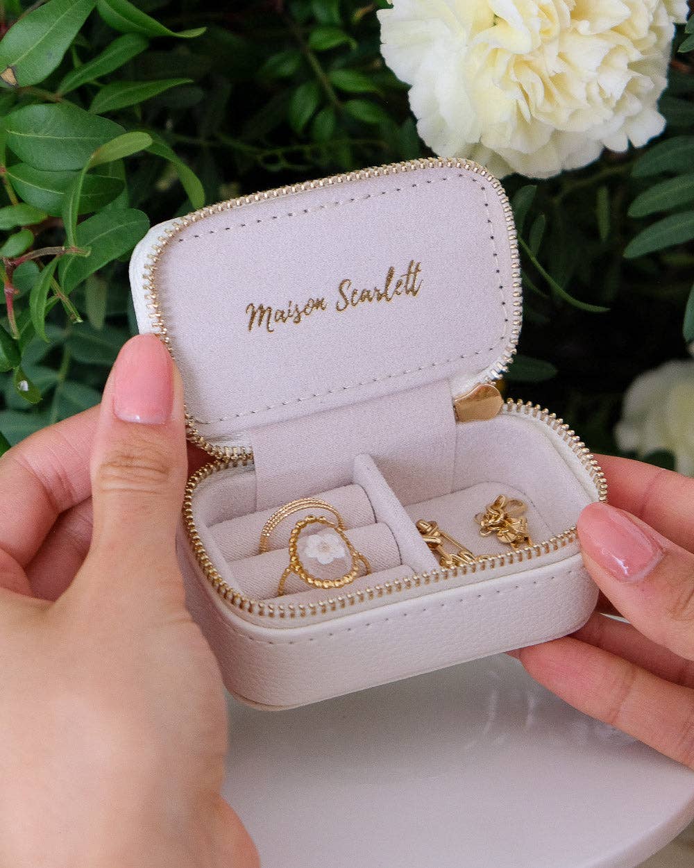 Boîte à bijoux Marie - Effet cuir Vert