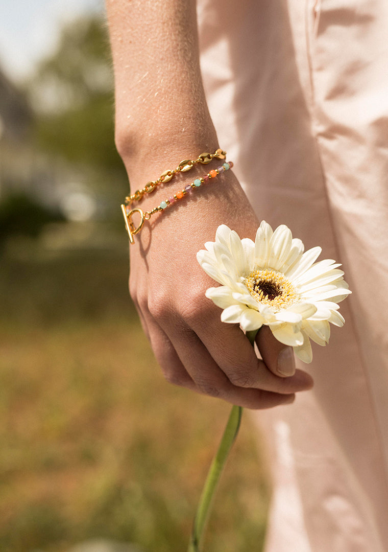 Bracelet Indira - Multi-pierres couleurs pastel