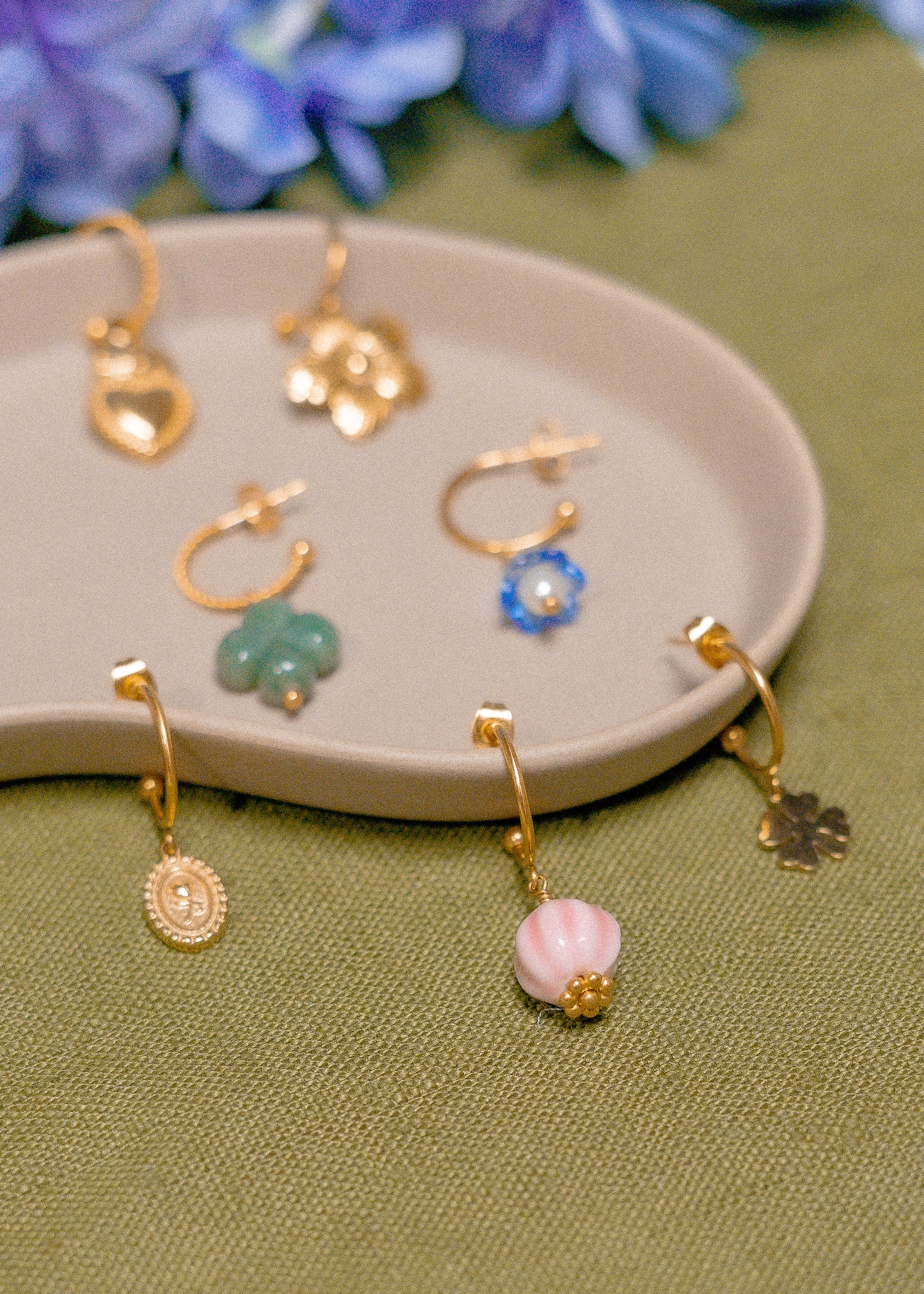 Mini créoles Renaissance - Multi-pierres