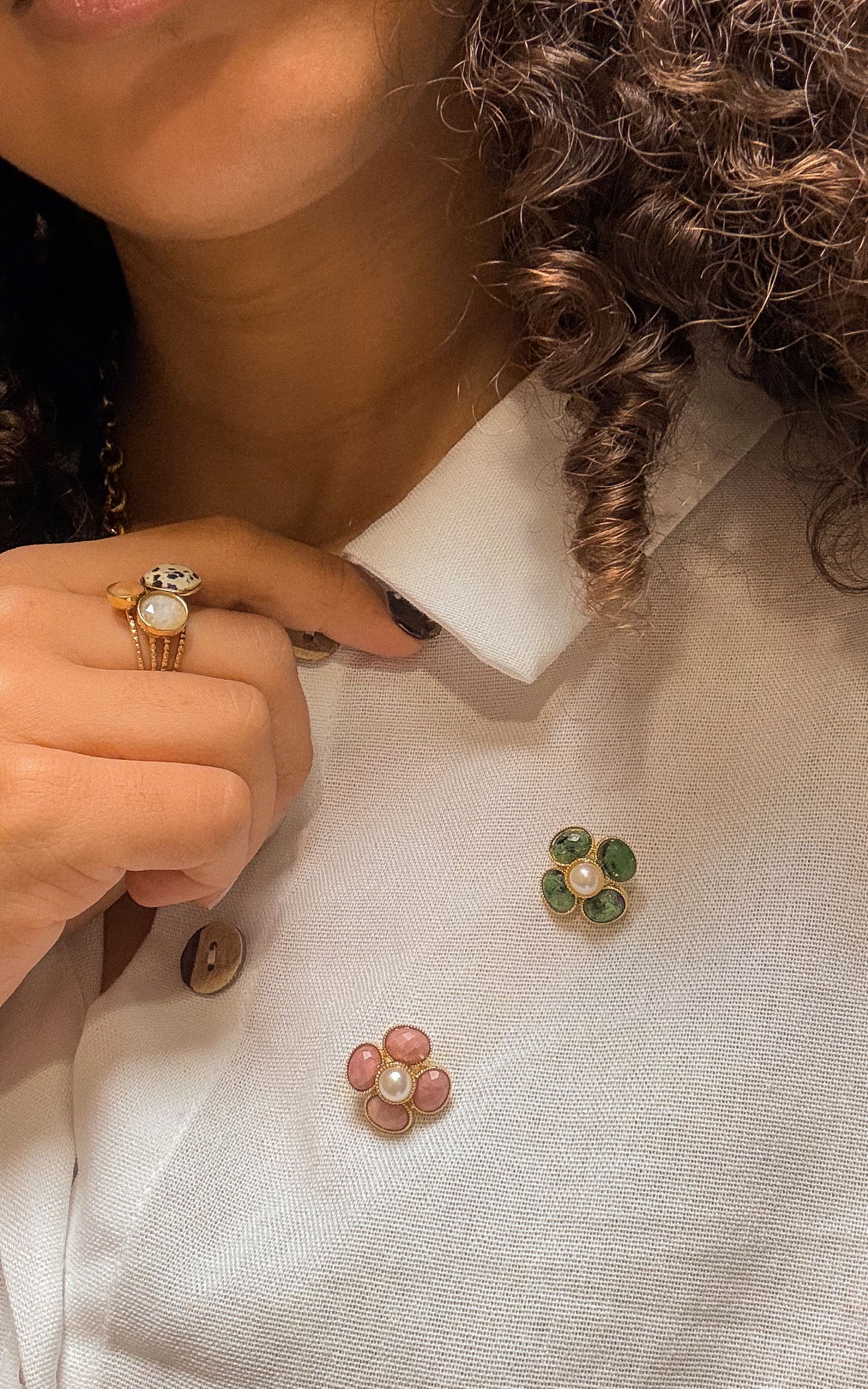 Pins broche Florie - Rhodonite