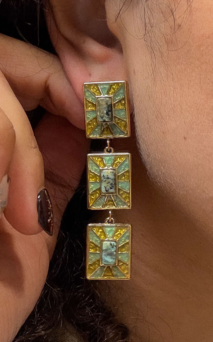 Boucles Tissaïa - Turquoise africaine