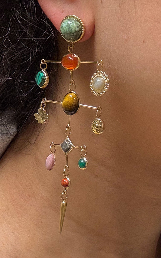 Boucles Priya - Multi-pierres