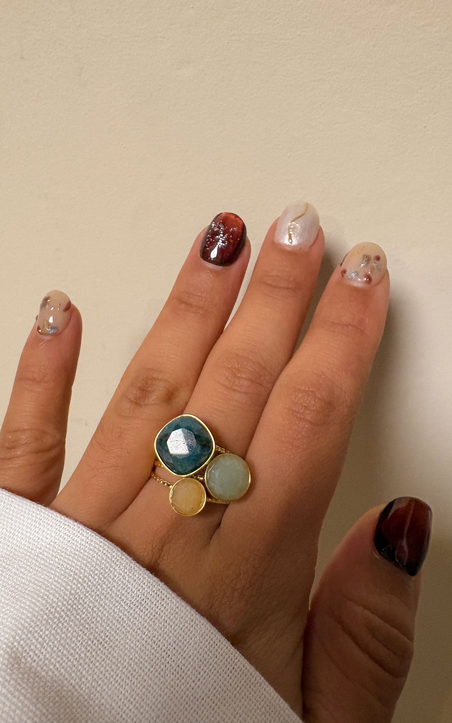 Bague Idriss - Apatite & Aventurine