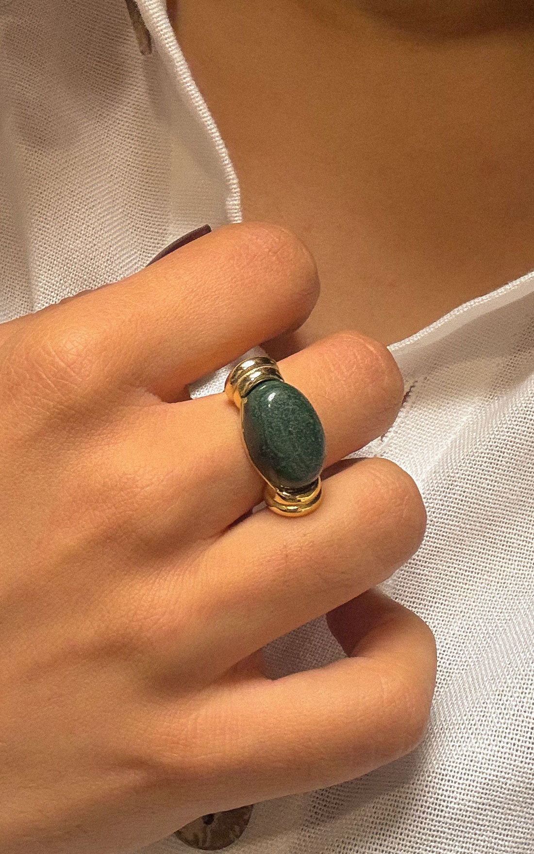 Bague Toundra - Agate mousse