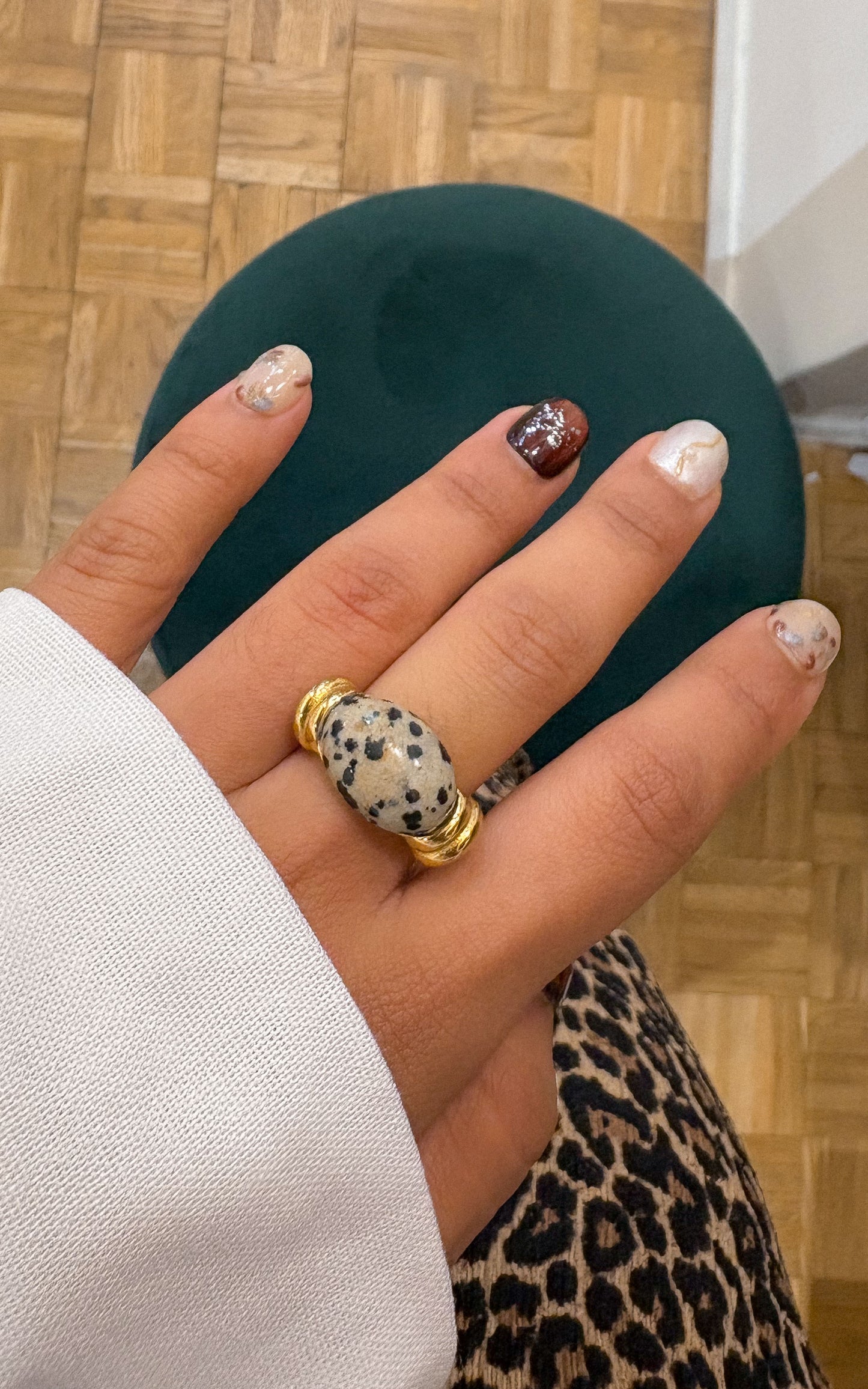 Bague Toundra - Jaspe dalmatien
