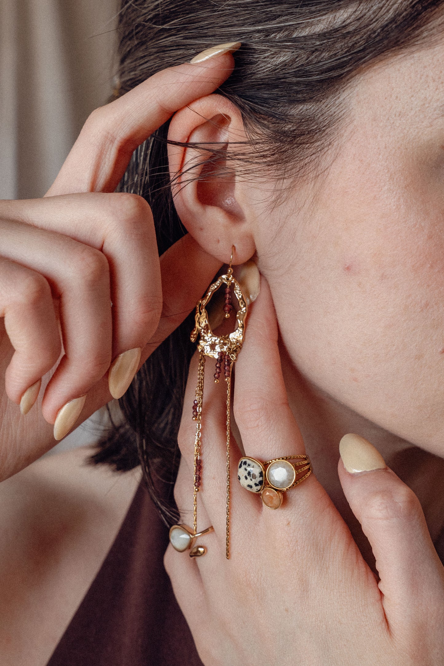 Boucles Haba - Grenat