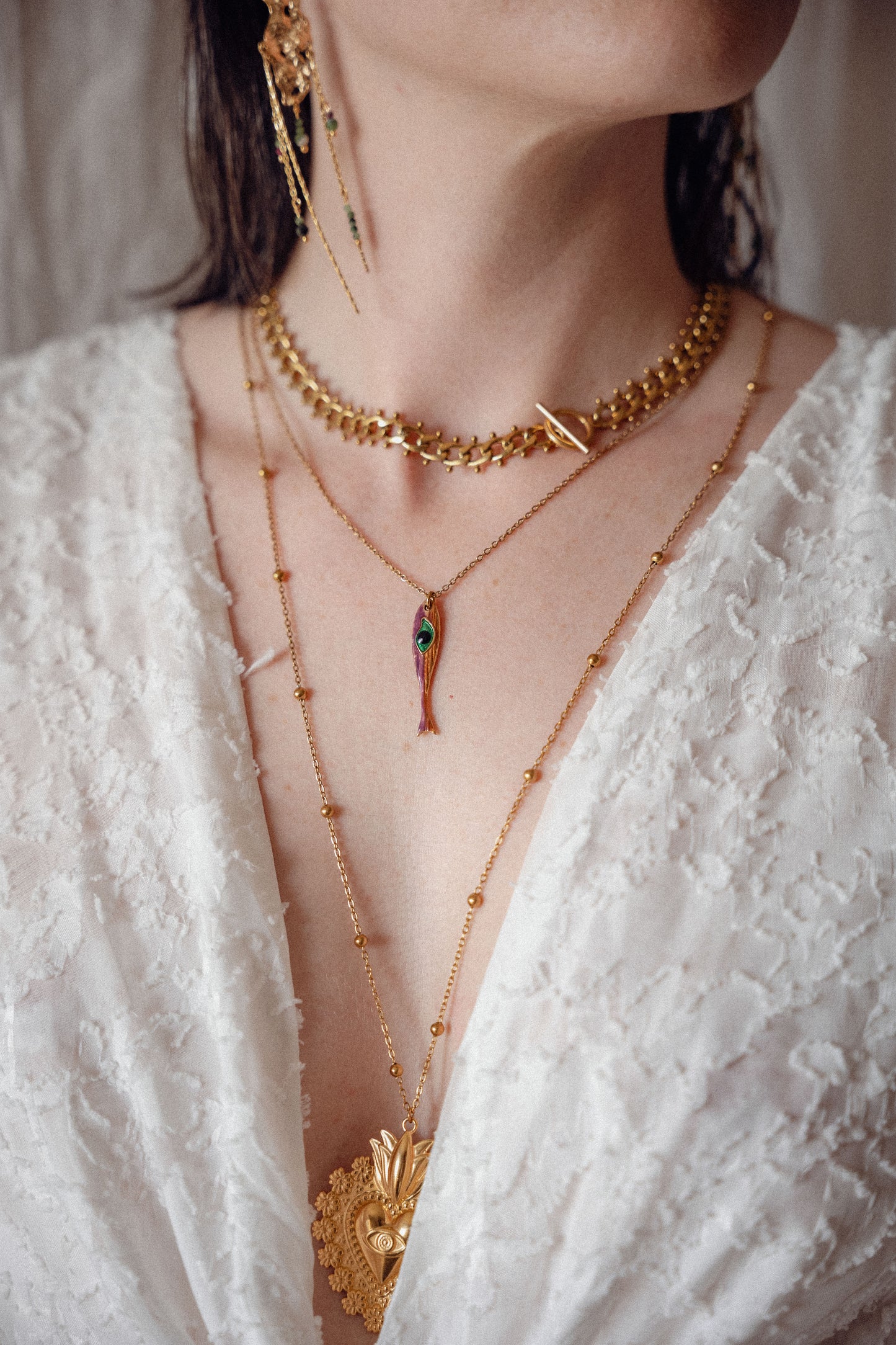Collier Fish Rose - Réversible