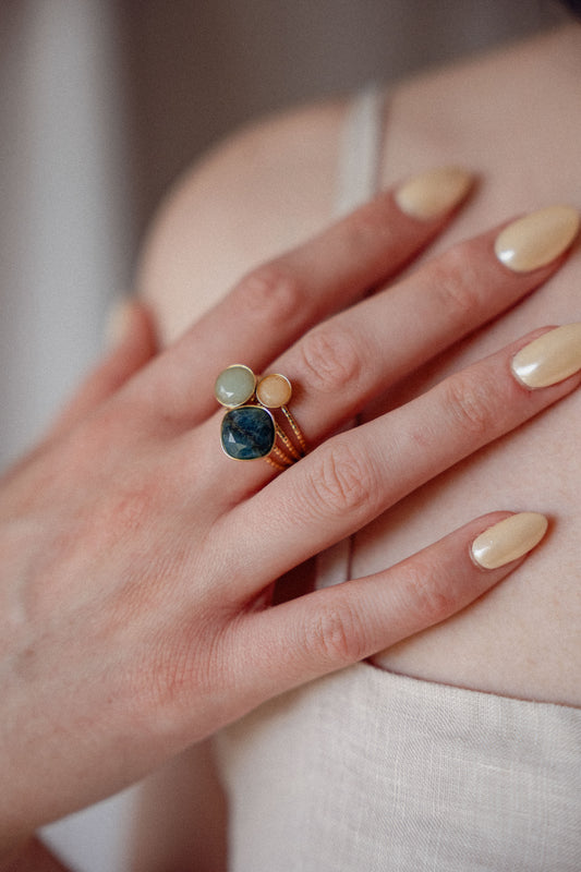 Bague Idriss - Apatite & Aventurine
