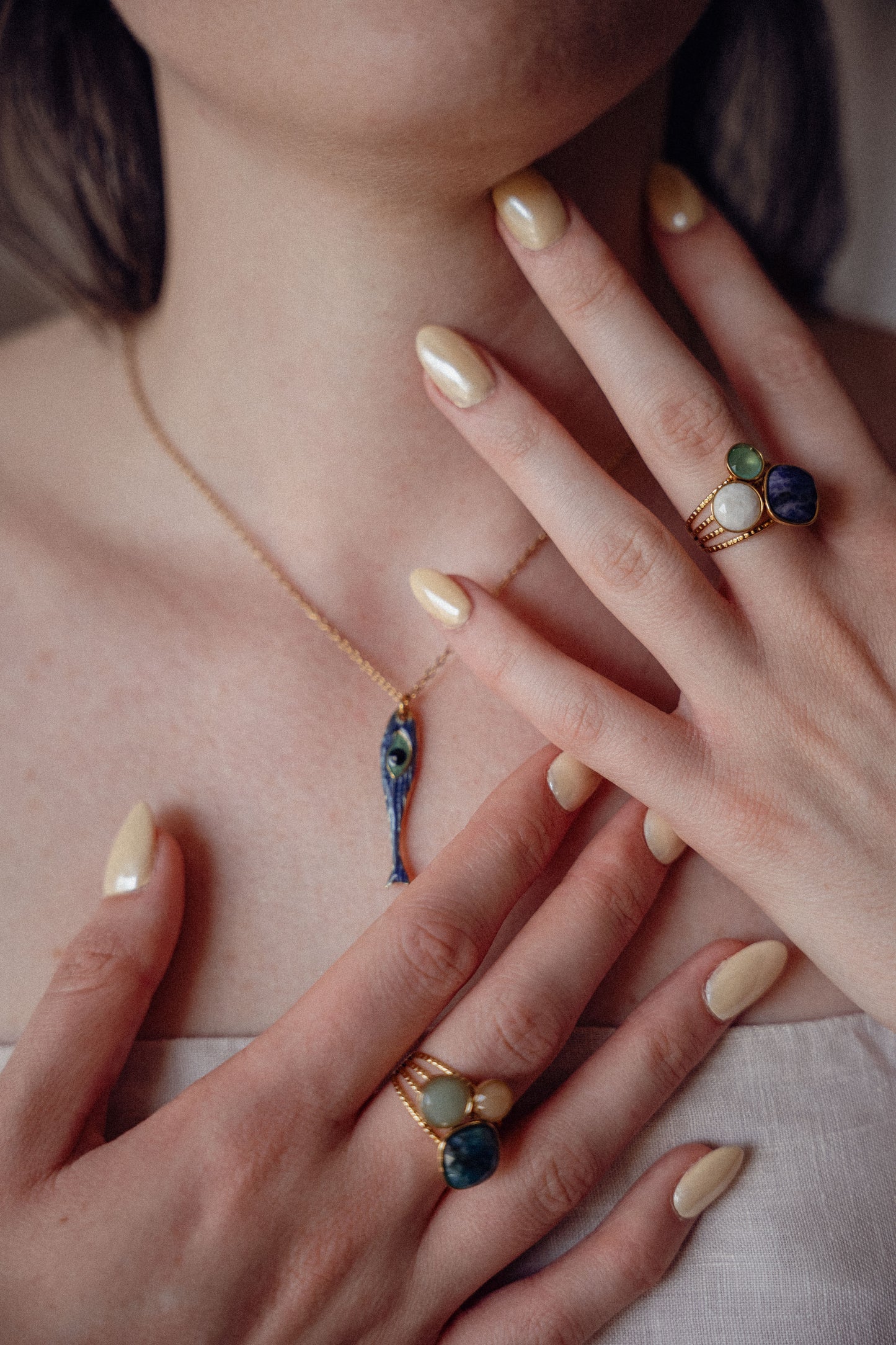 Collier Fish Bleu - Réversible