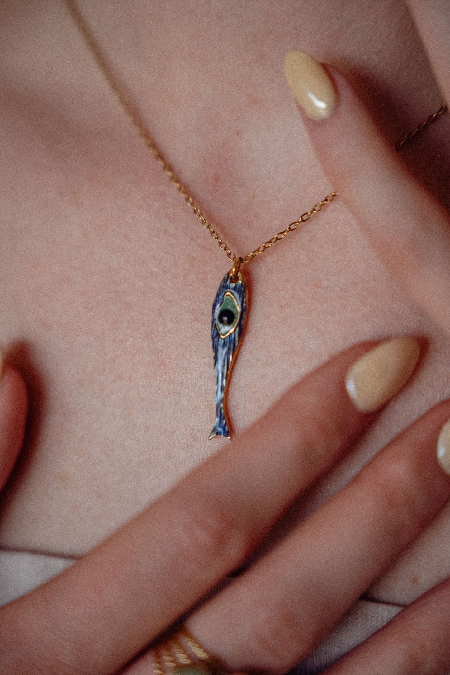Collier Fish Bleu - Réversible