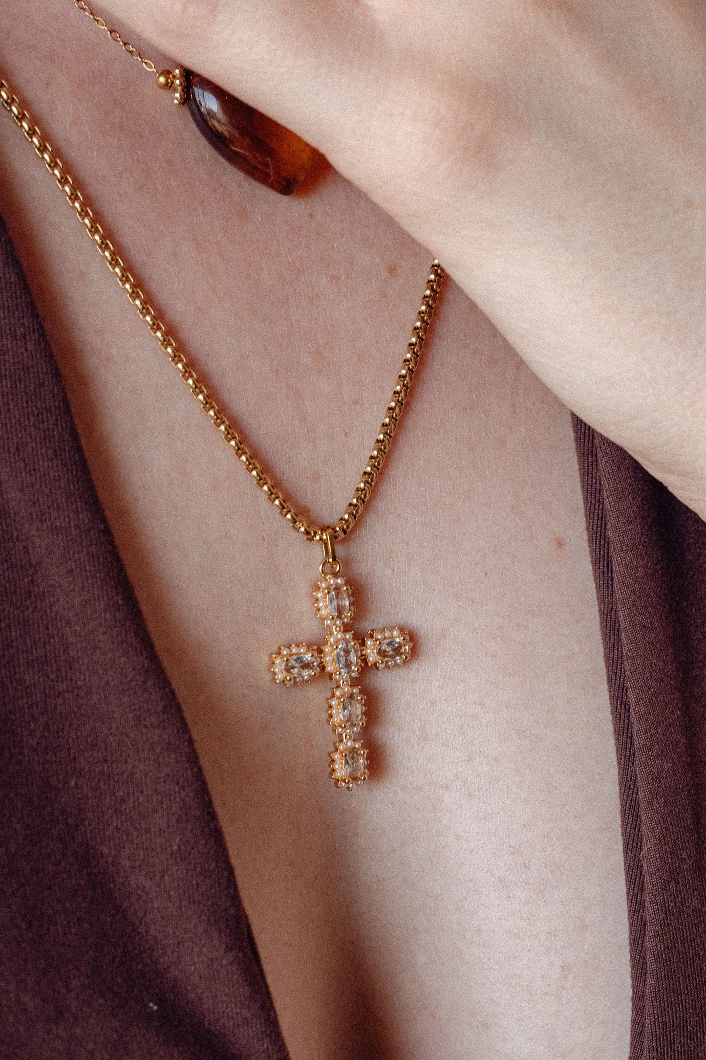 Collier Cruz - Blanc