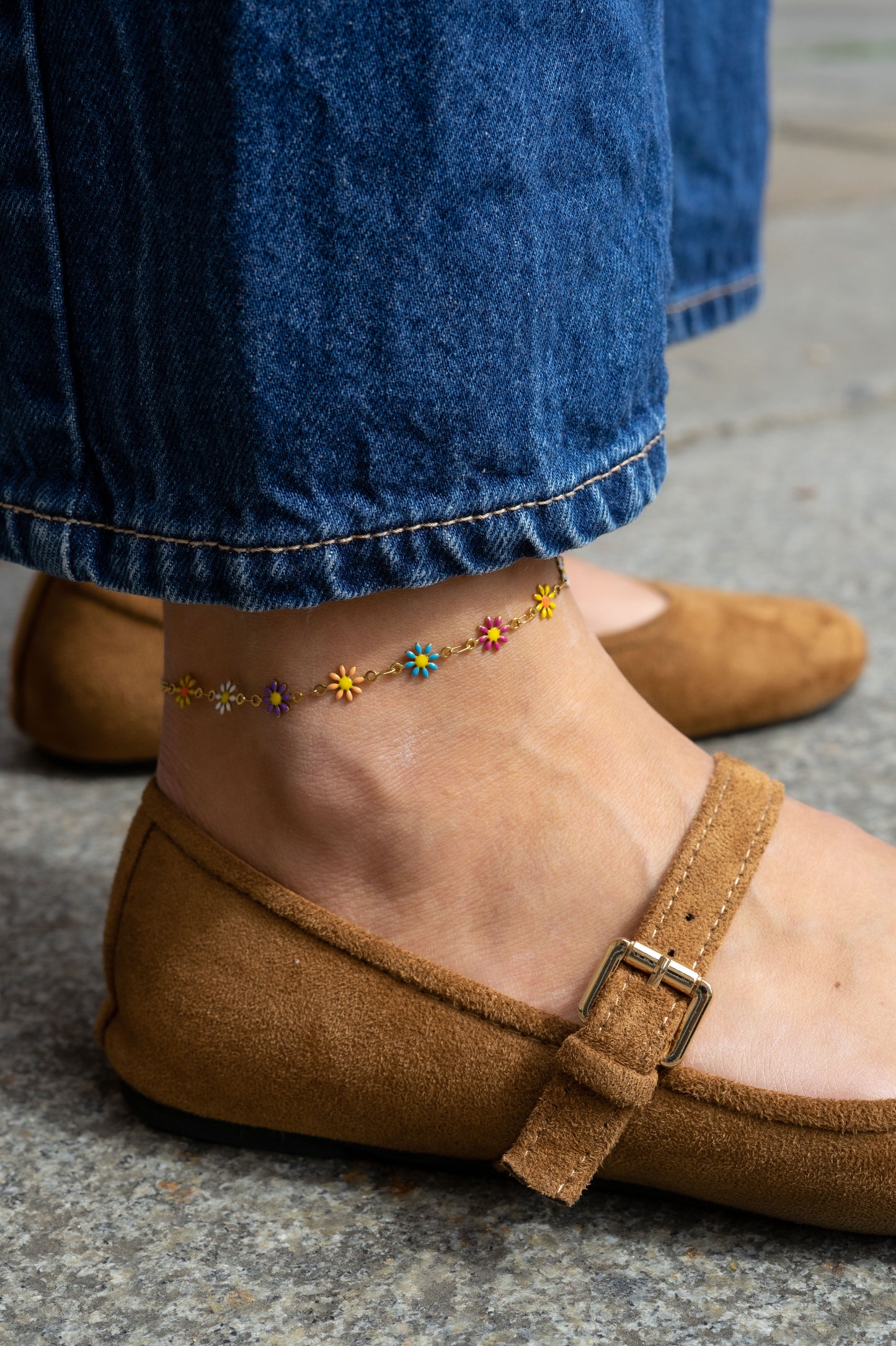 Chaîne de cheville Daisy - Multicolore