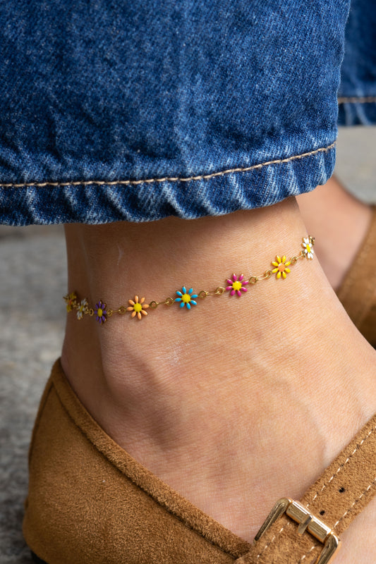 Chaîne de cheville Daisy - Multicolore