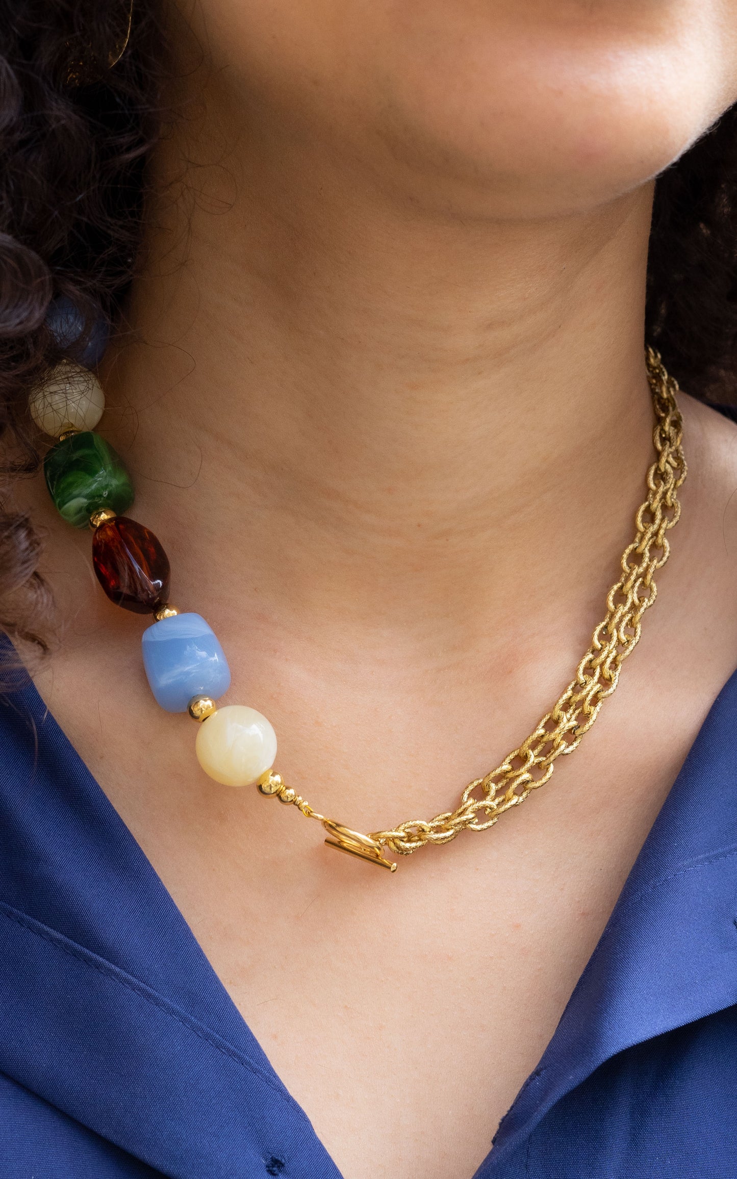 Collier Billie - Multicolore Bleu, Vert & Jaune