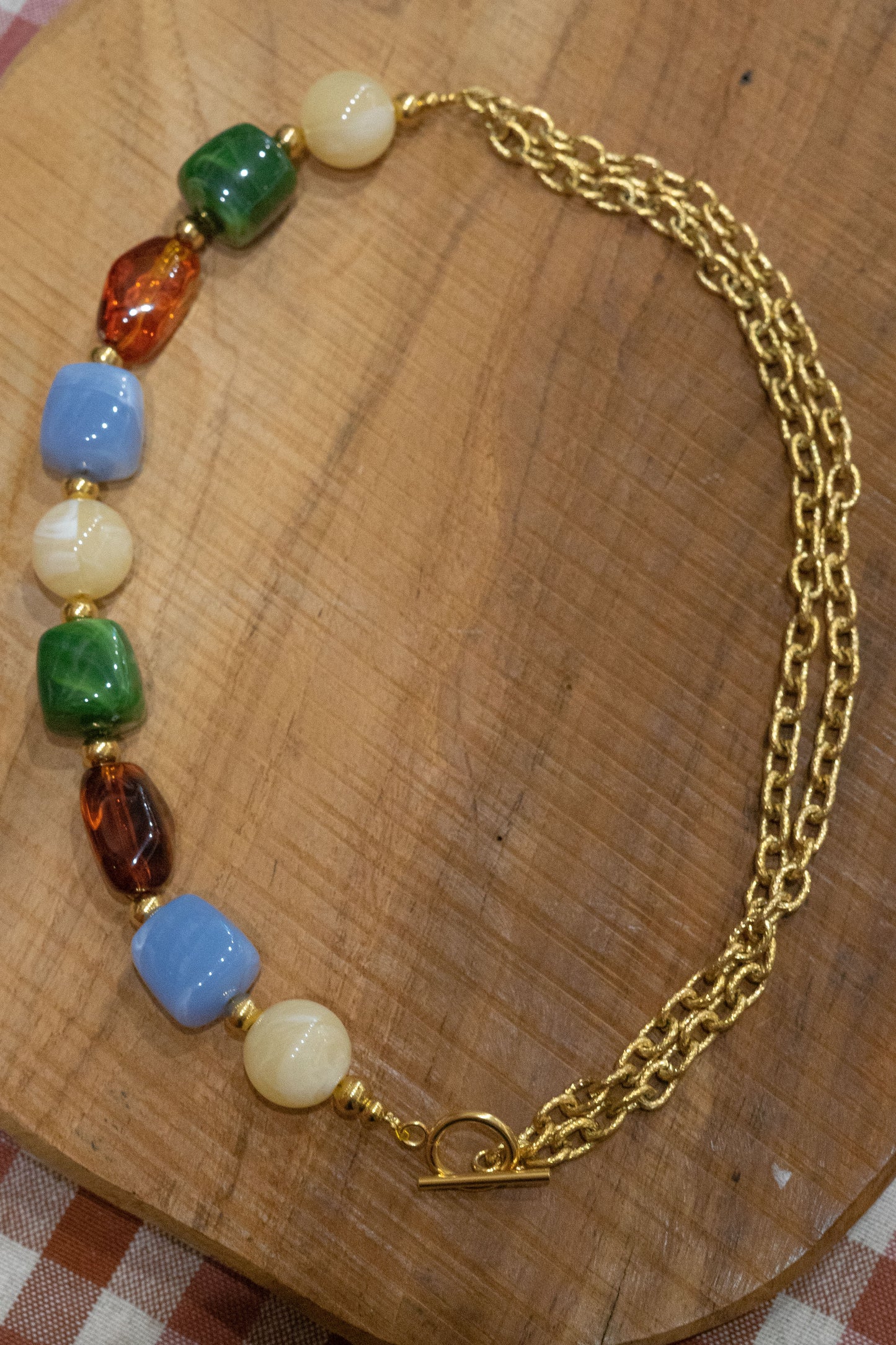 Collier Billie - Multicolore Bleu, Vert & Jaune