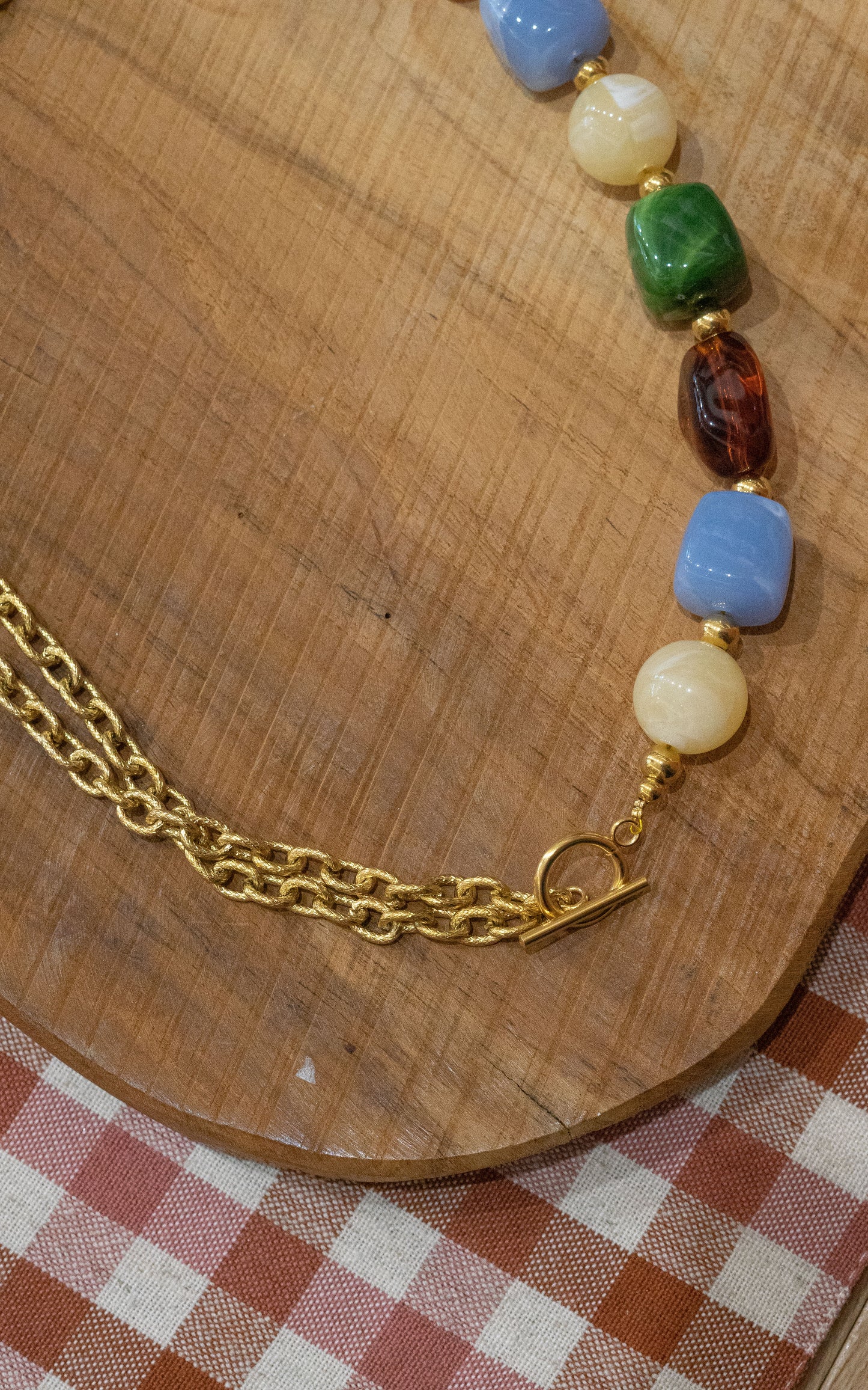 Collier Billie - Multicolore Bleu, Vert & Jaune
