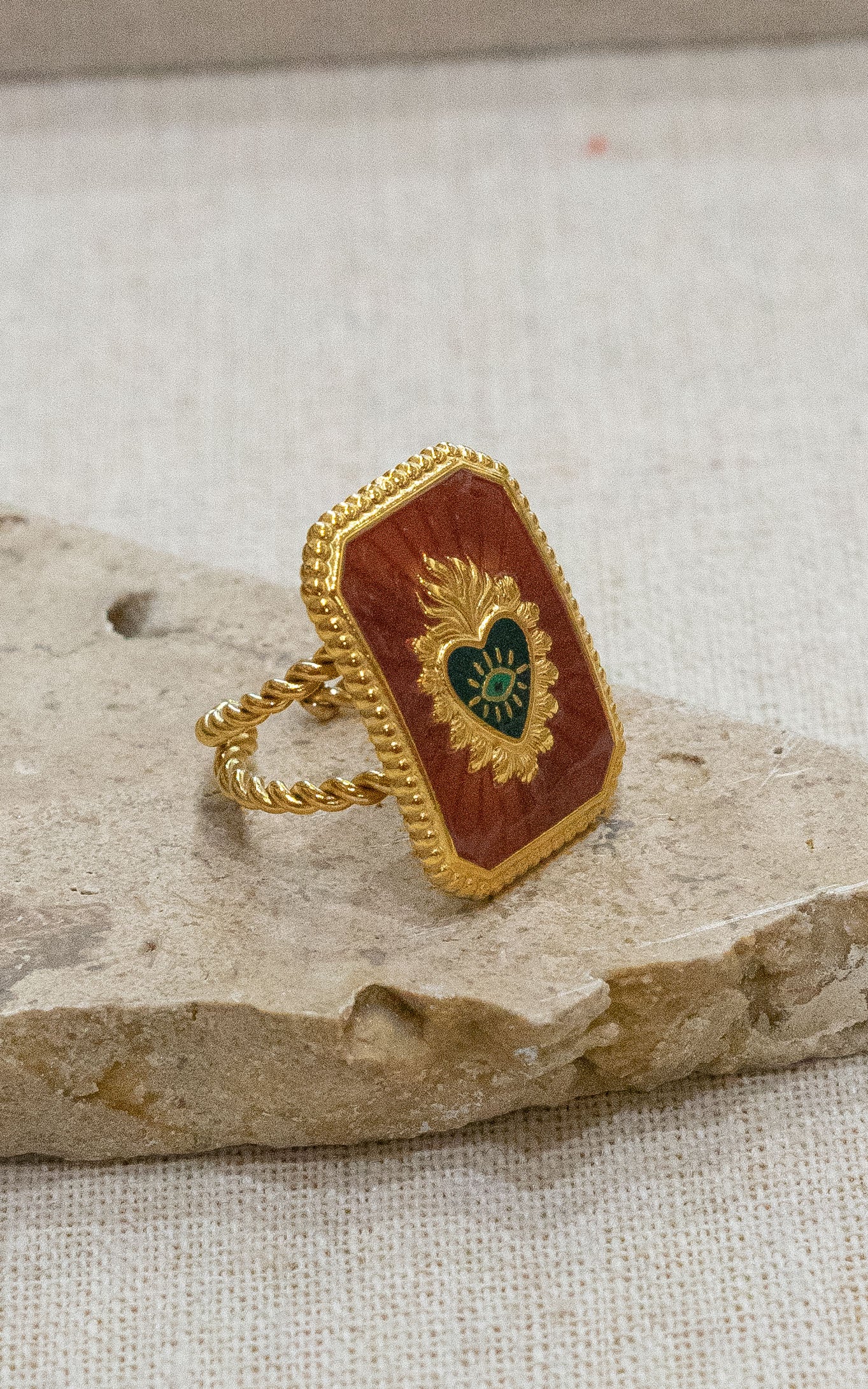 Bague Corazon - Rouge