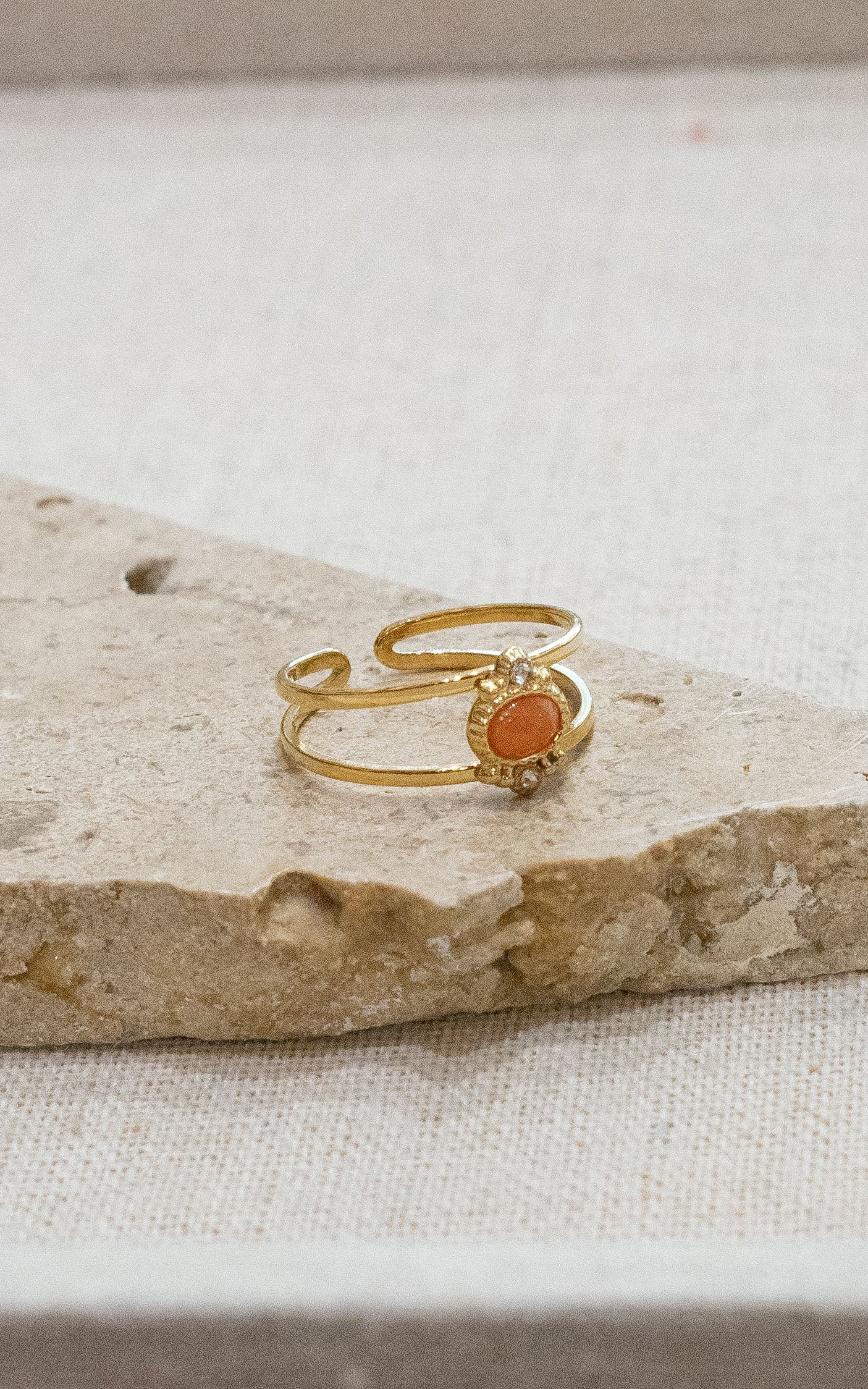 Bague Tahlia - Aventurine Orange