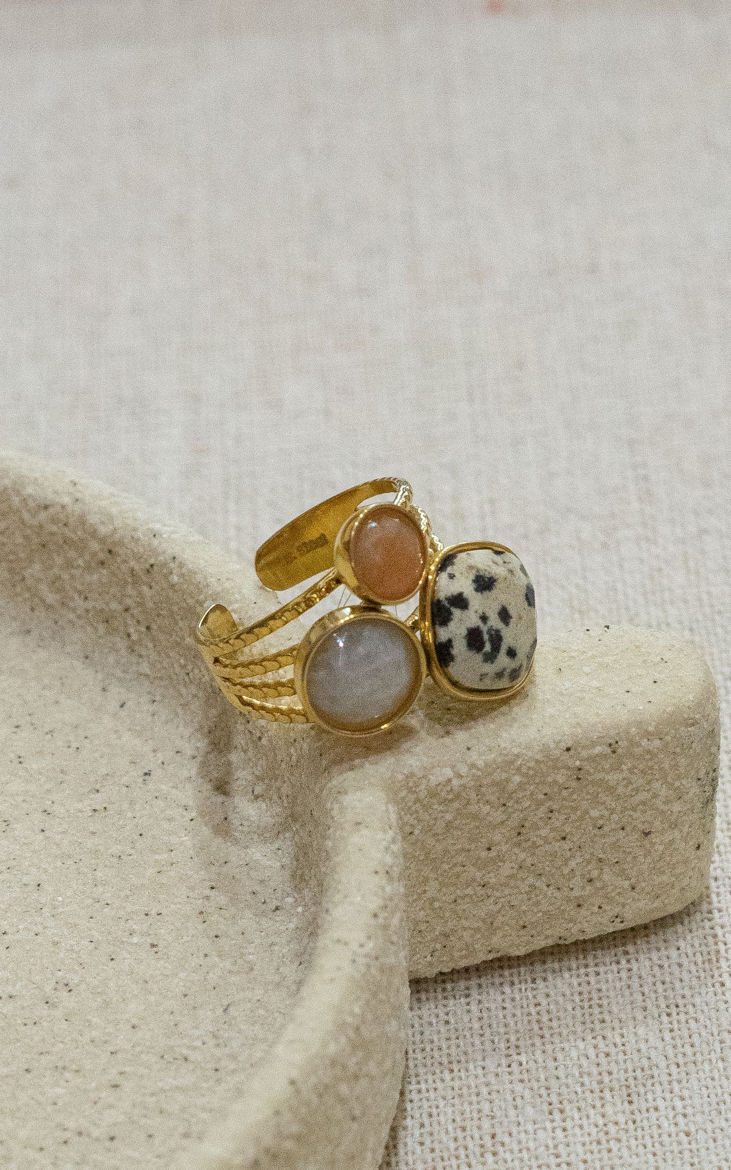Bague Idriss - Jaspe dalmatien & Agate