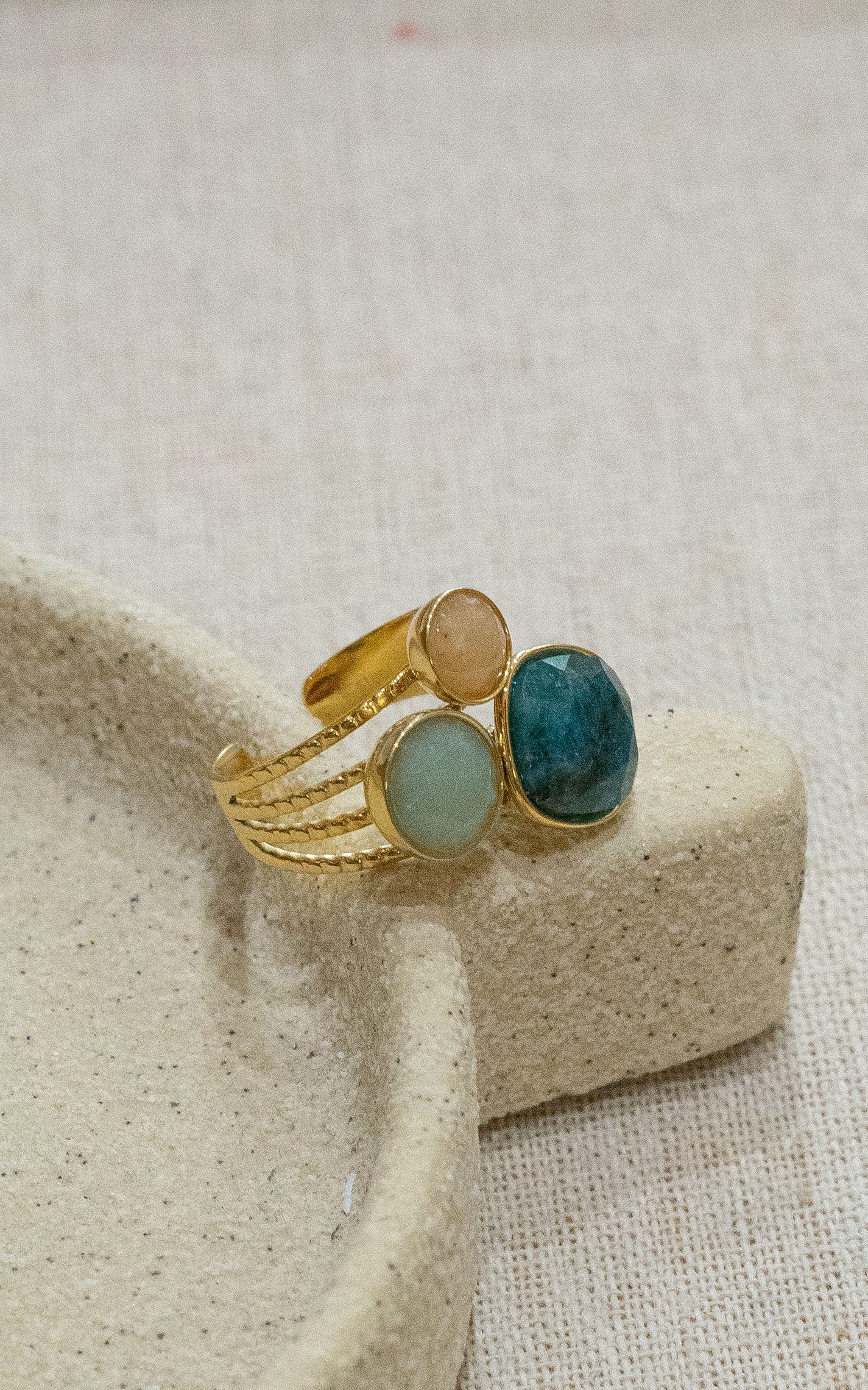 Bague Idriss - Apatite & Aventurine