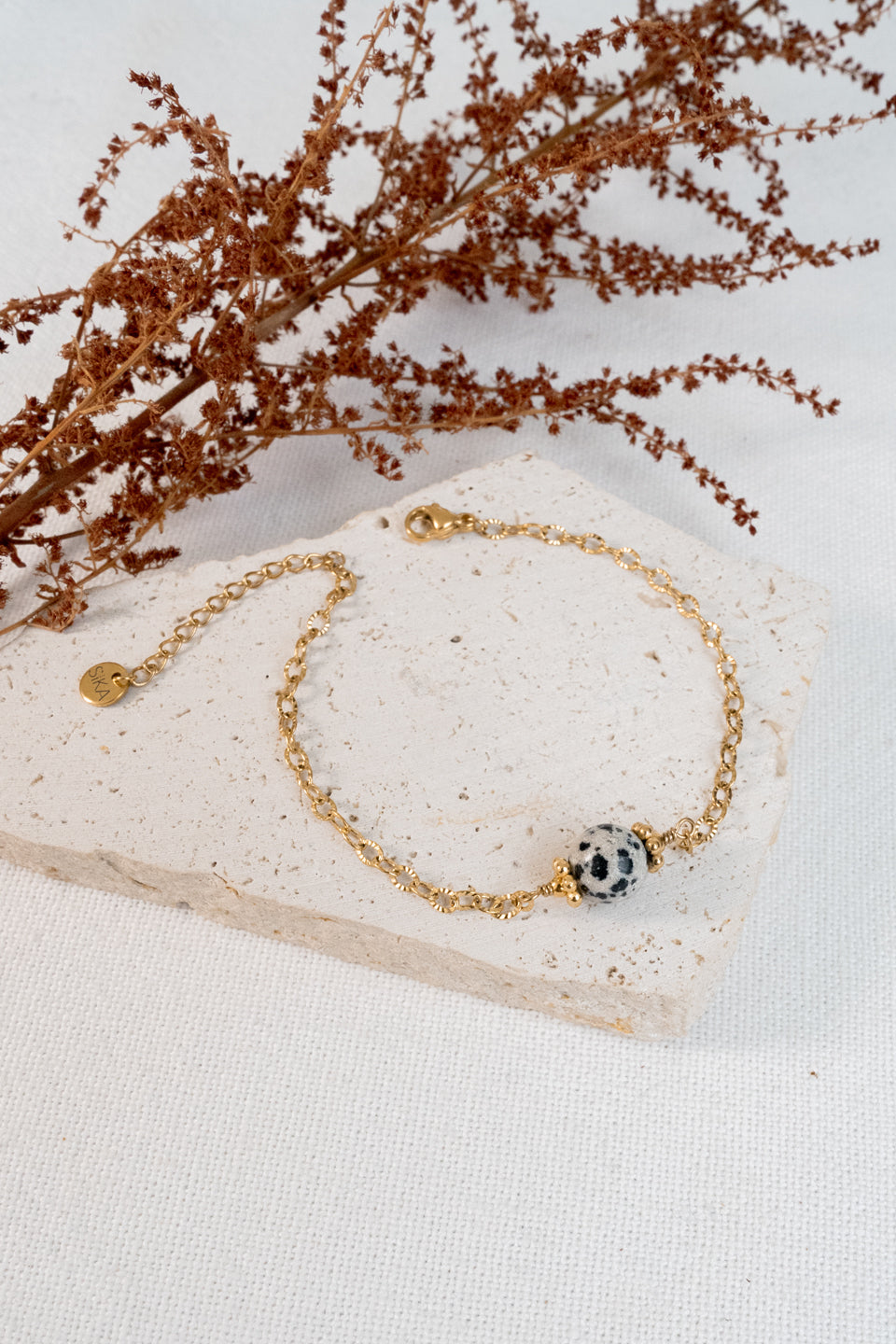 Bracelet Osiris - Jaspe dalmatien