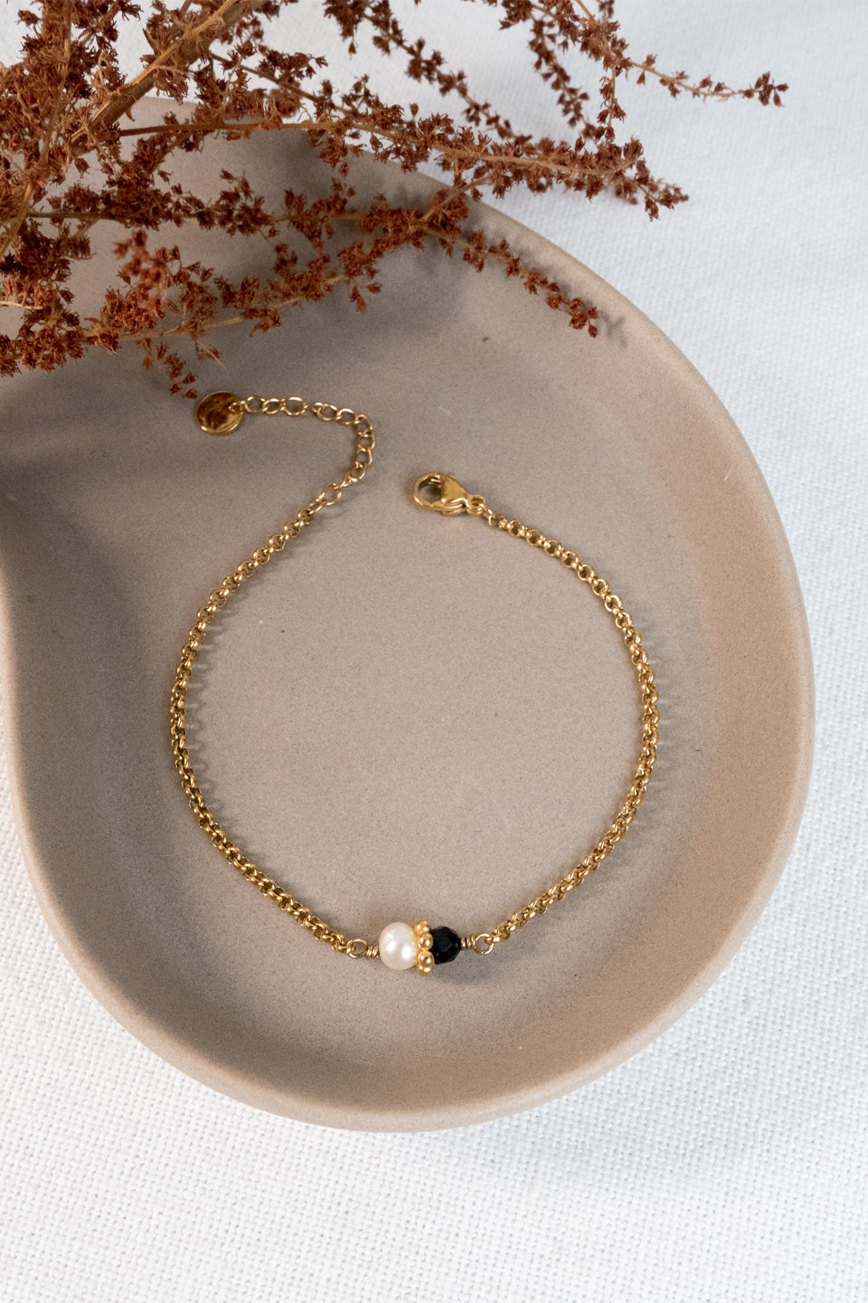 Bracelet Tisha - Obsidienne & Perle d’eau douce