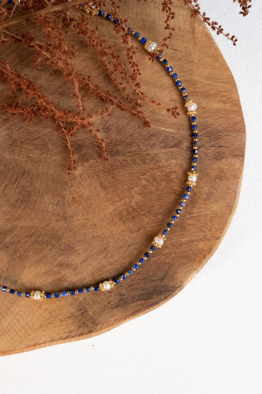 Collier Thiziri - Lapis-Lazuli & Perles d’eau douce