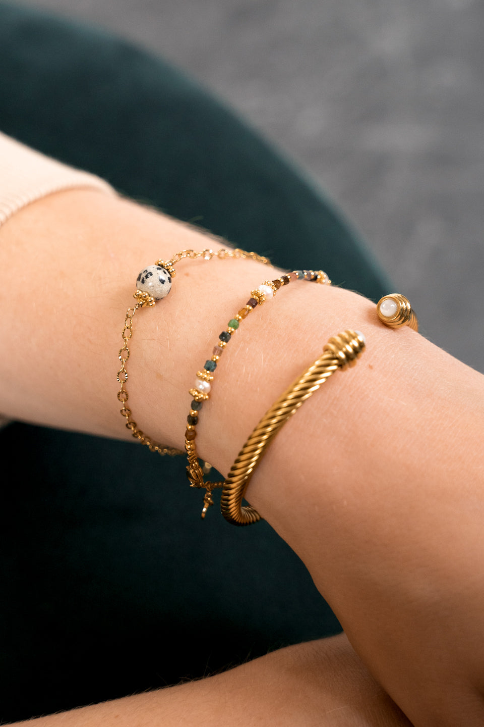 Bracelet Thiziri - Tourmaline & Perles d’eau douce