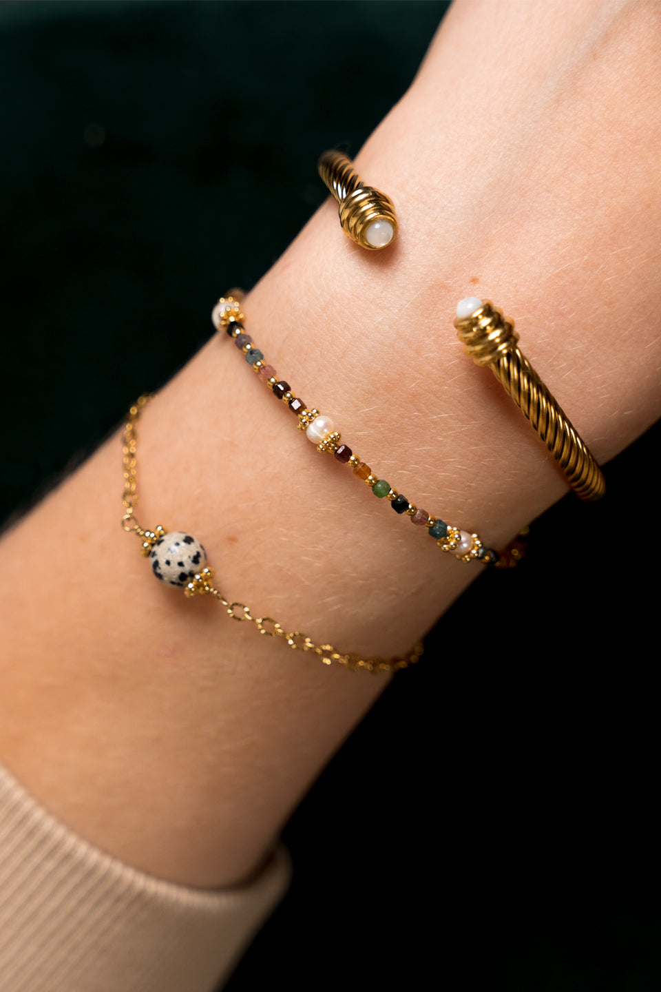 Bracelet Thiziri - Tourmaline & Perles d’eau douce