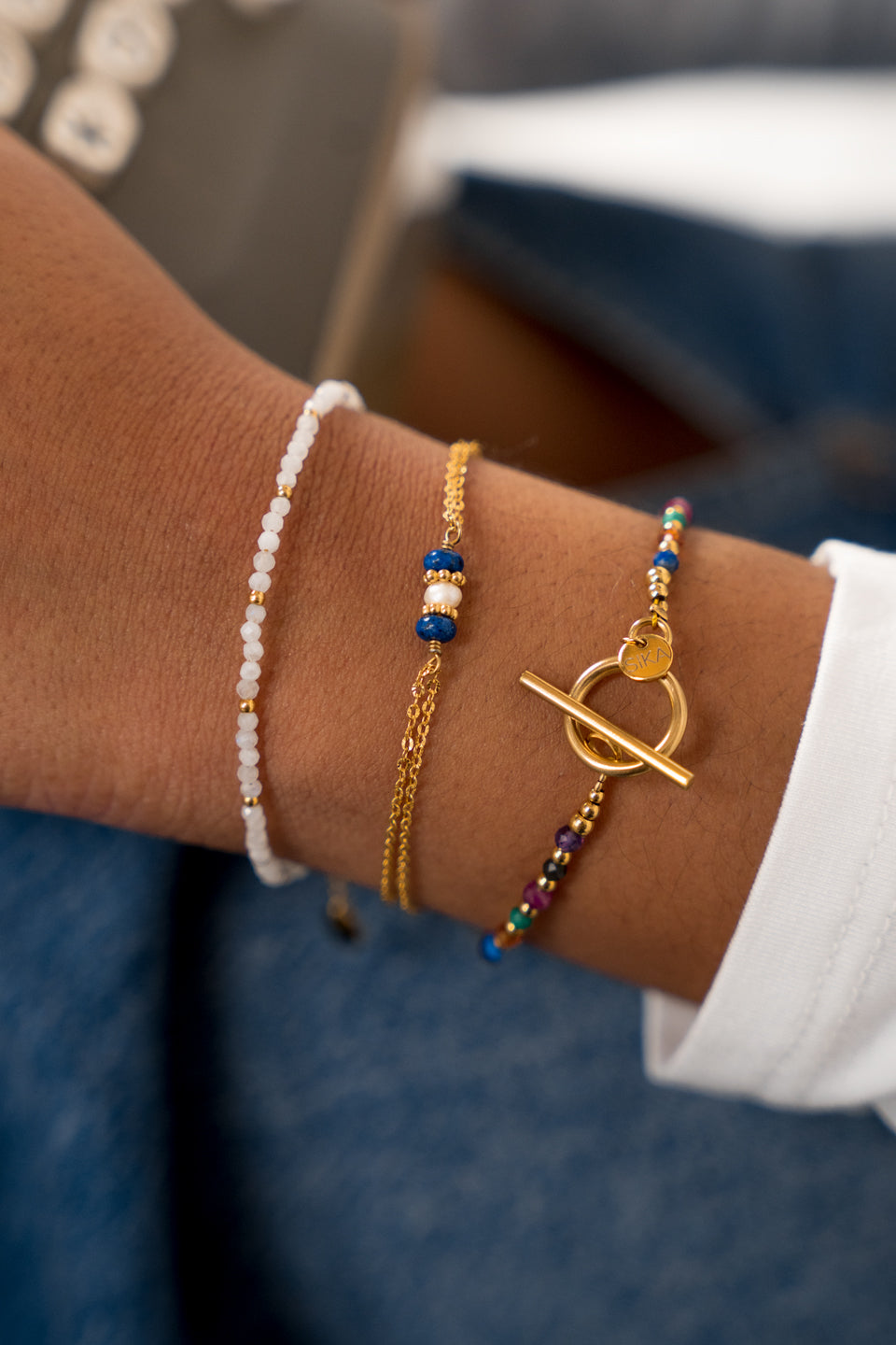 Bracelet Luana - Lapis-Lazuli & Perle d’eau douce