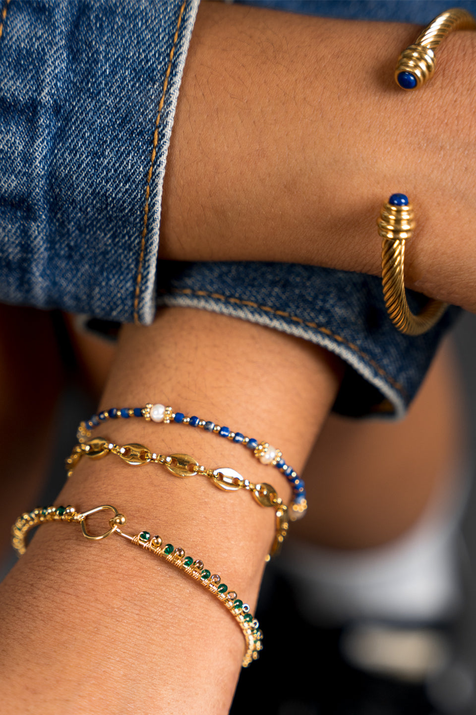 Bracelet Thiziri - Lapis-Lazuli & Perles d’eau douce